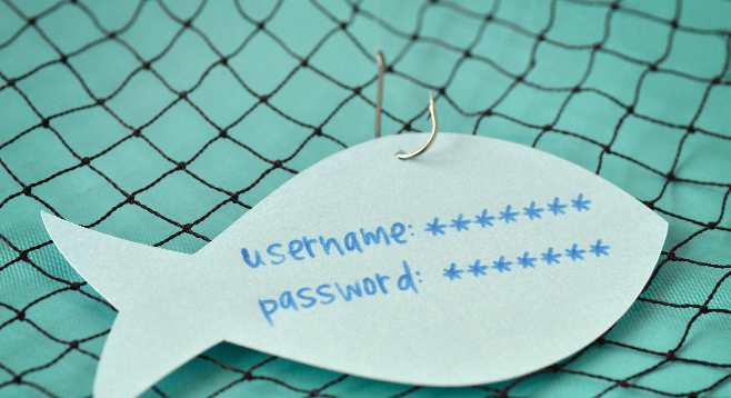 Phishing attack on username and password
