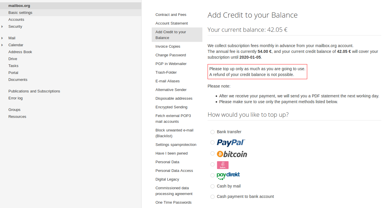 Add credit to your balance