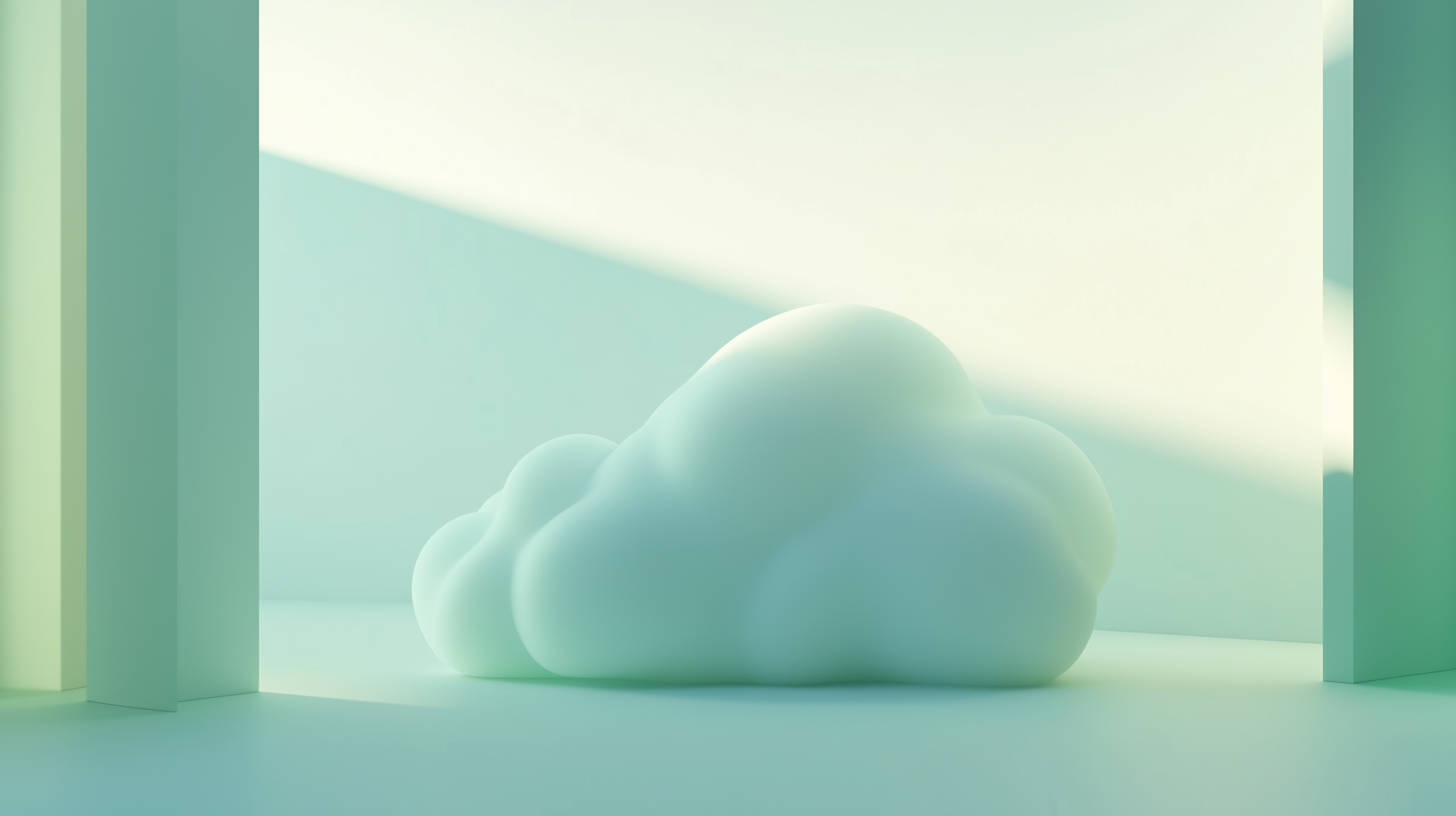 Cloud on a mint green background.