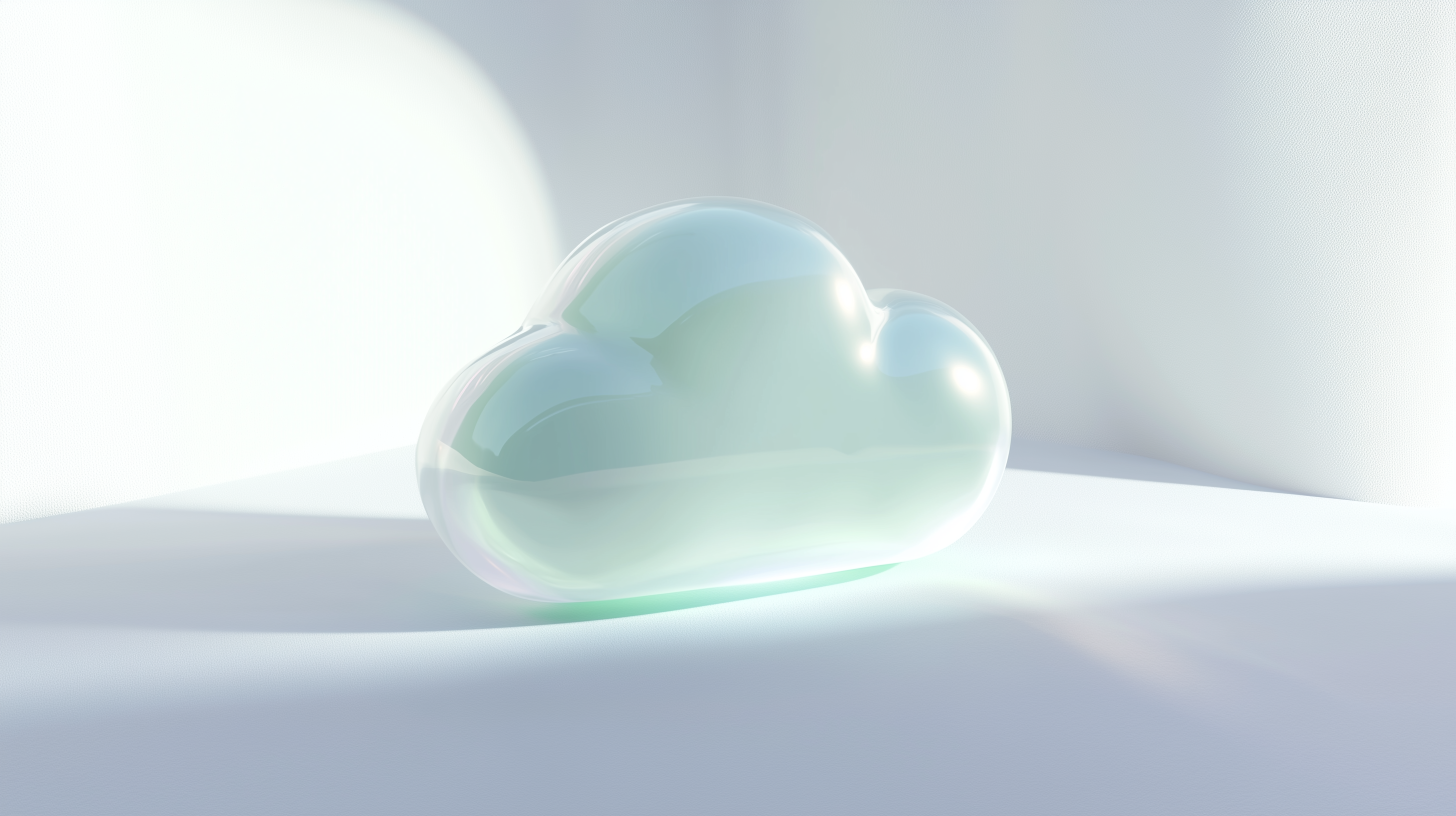 cloud on a mint green background.