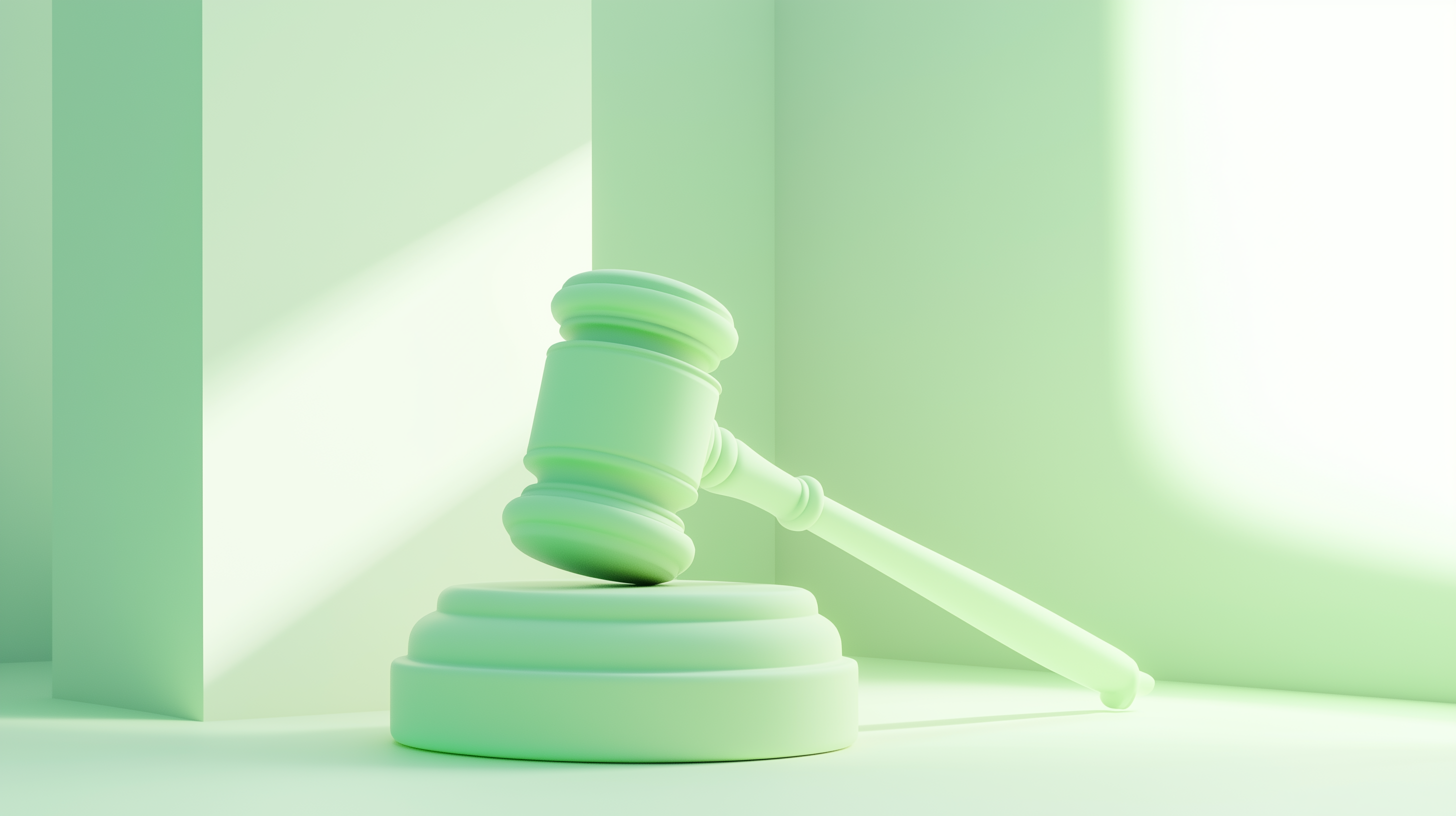 Decision announced with a judge's gavel