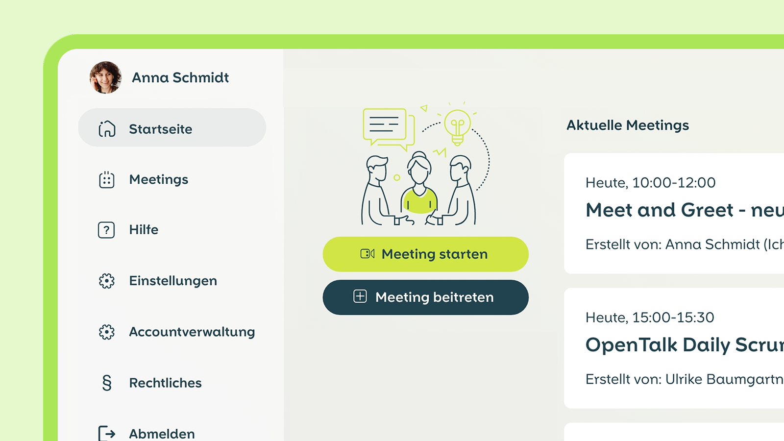 mailbox Meet: Übersicht über das Dashboard