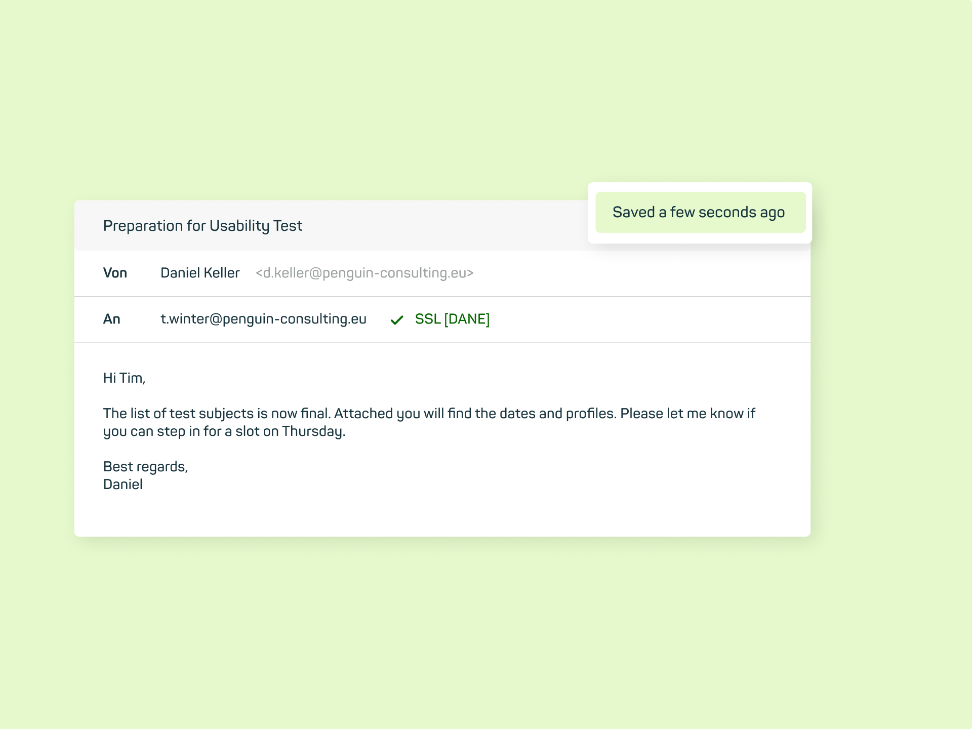 mailbox Mail: Automatic save