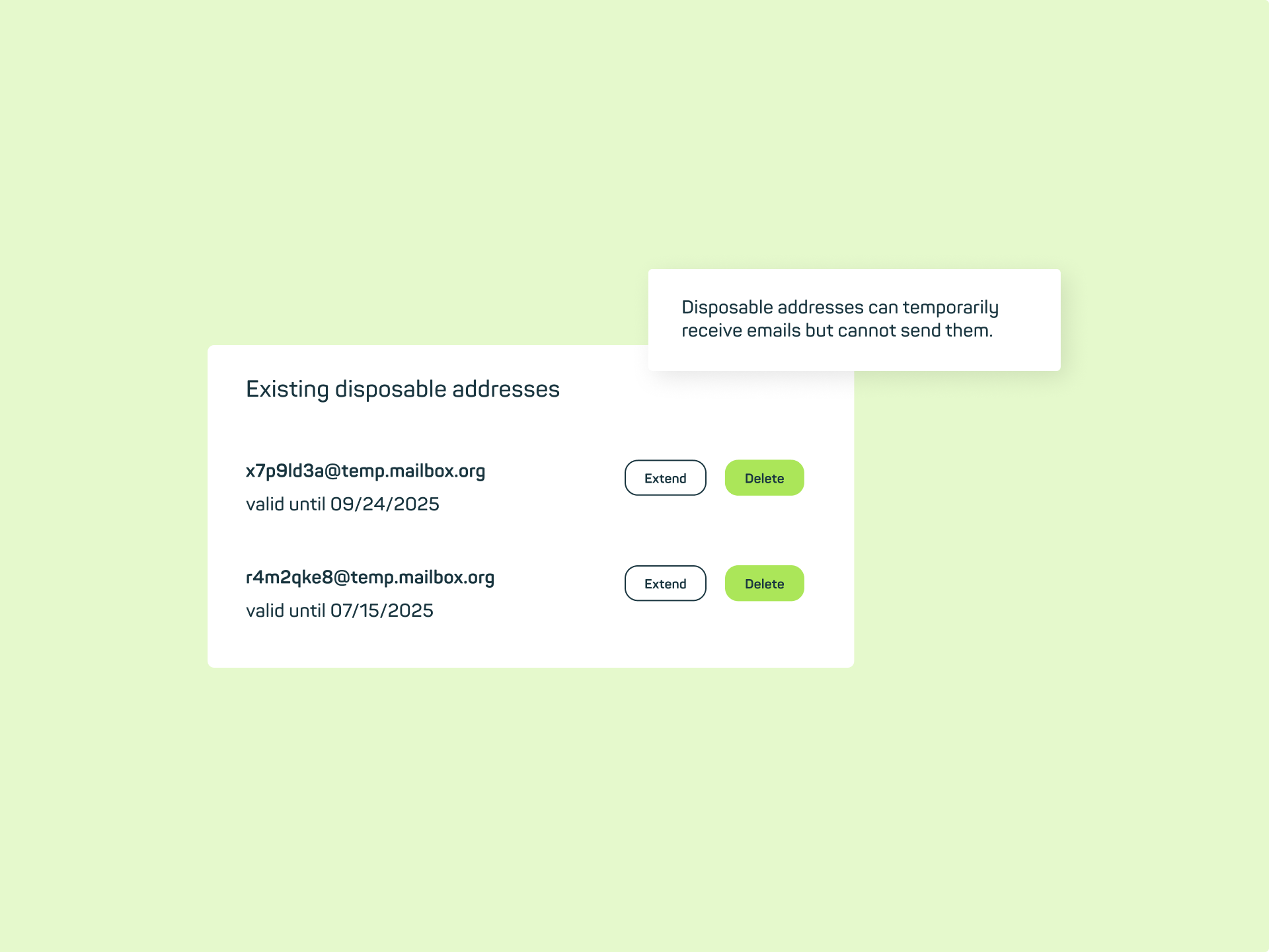 mailbox Mail: disposable email addresses