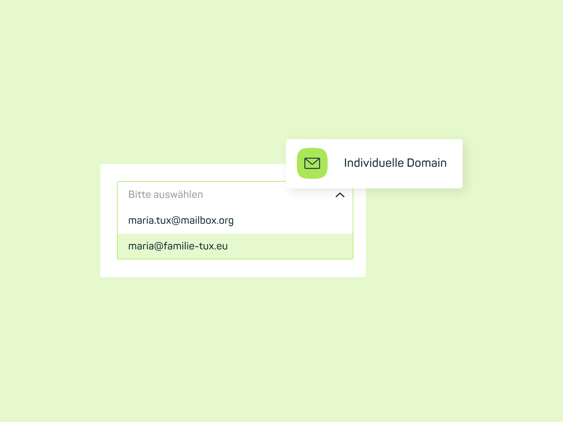 mailbox Mail Feature: Individuelle Domain und Aliasse