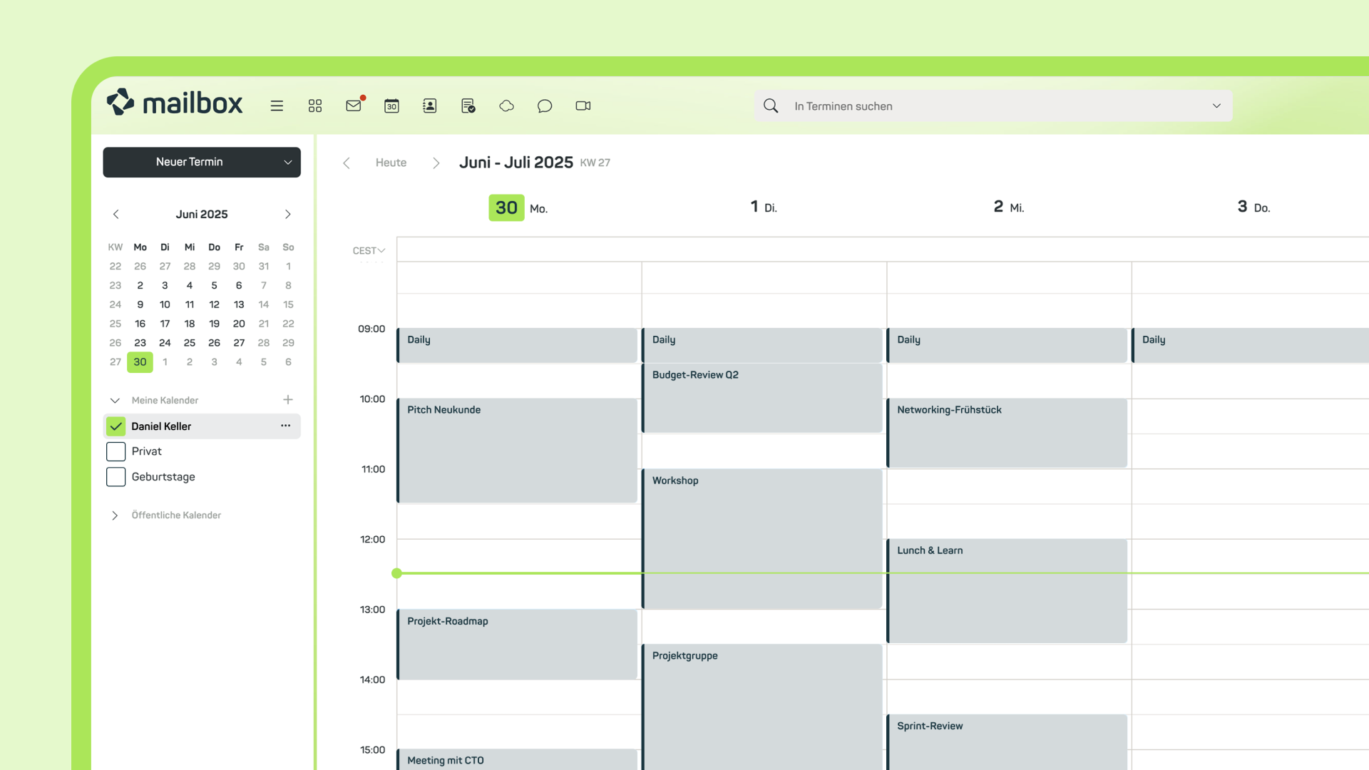 mailbox Office: Kalender