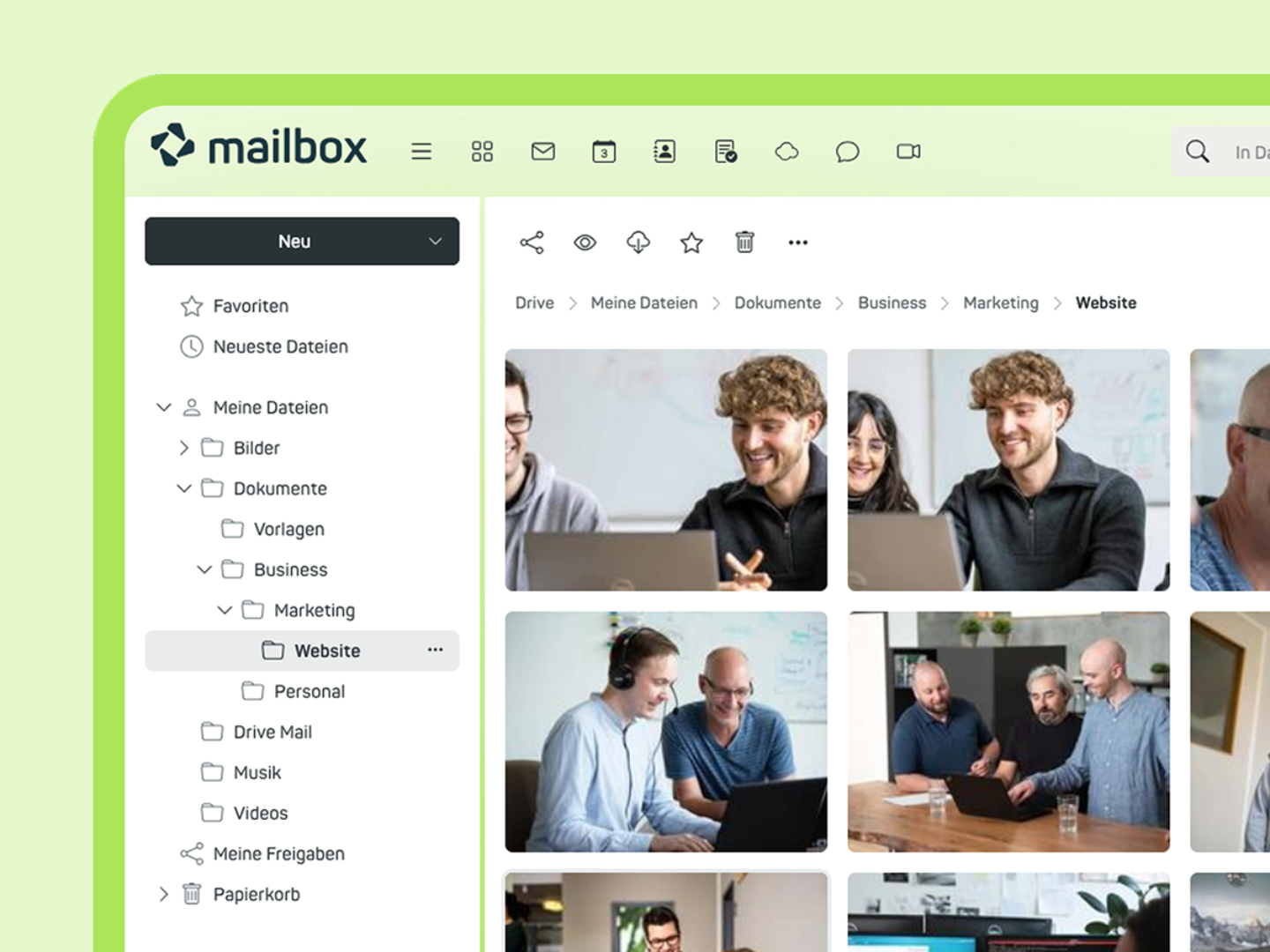 mailbox drive: Alles an einem Ort