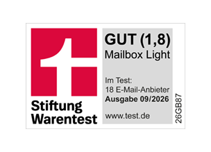 mailbox Note 1,8 bei Stiftung Warentest